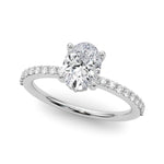 Oval Center Hidden Halo Pavé Engagement Ring - Diamonds By Rothschild