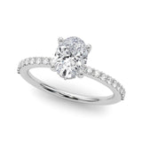 Oval Center Hidden Halo Pavé Engagement Ring - Diamonds By Rothschild