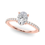 Oval Center Hidden Halo Pavé Engagement Ring - Diamonds By Rothschild