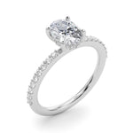 Oval Center Hidden Halo Pavé Engagement Ring - Diamonds By Rothschild