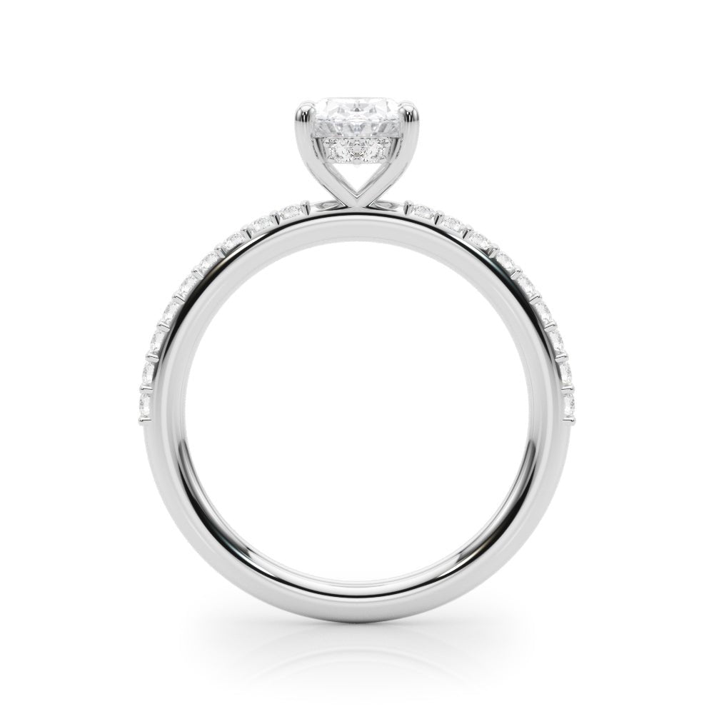 Oval Center Hidden Halo Pavé Engagement Ring - Diamonds By Rothschild