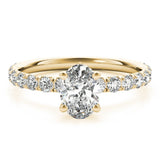 Oval Center Pavé Engagement Ring - Diamonds By Rothschild