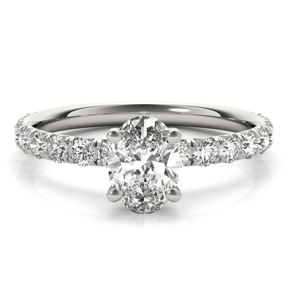 Oval Center Pavé Engagement Ring - Diamonds By Rothschild
