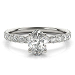 Oval Center Pavé Engagement Ring - Diamonds By Rothschild