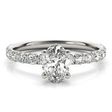 Oval Center Pavé Engagement Ring - Diamonds By Rothschild