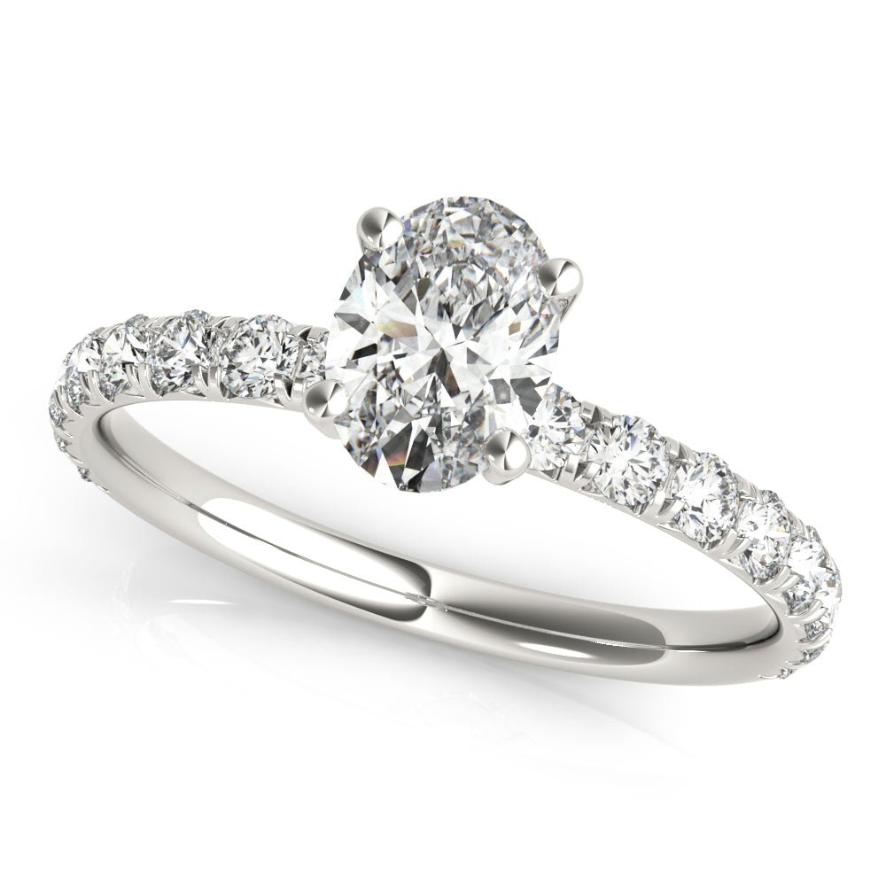 Oval Center Pavé Engagement Ring - Diamonds By Rothschild