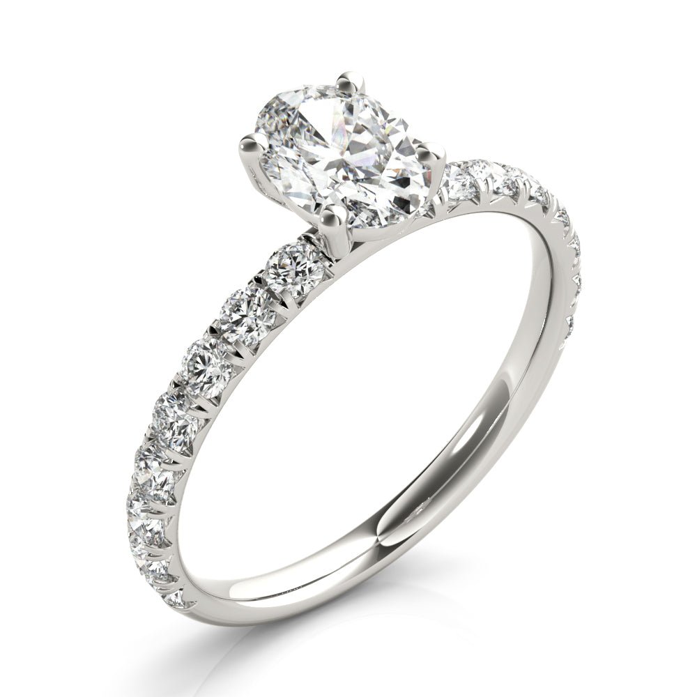 Oval Center Pavé Engagement Ring - Diamonds By Rothschild