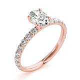 Oval Center Pavé Engagement Ring - Diamonds By Rothschild