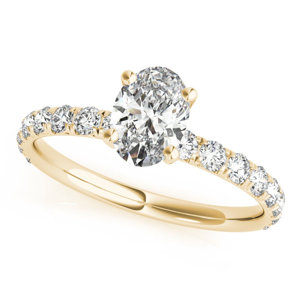 Oval Center Pavé Engagement Ring - Diamonds By Rothschild