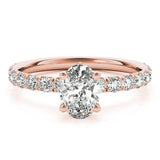 Oval Center Pavé Engagement Ring - Diamonds By Rothschild