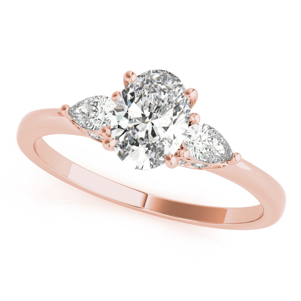 Oval Center Pear Side Stone Engagement Ring - Diamonds By Rothschild