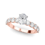 Oval Center Ring with Large Pavé Shank - Diamonds By Rothschild