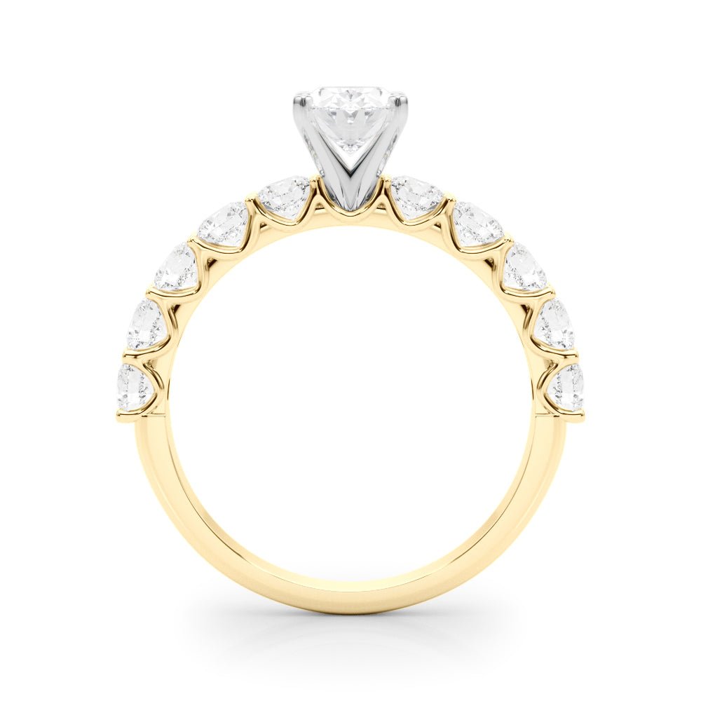 Oval Center Ring with Large Pavé Shank - Diamonds By Rothschild