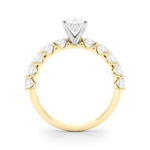 Oval Center Ring with Large Pavé Shank - Diamonds By Rothschild