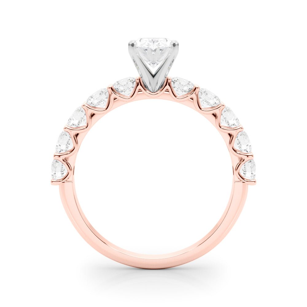 Oval Center Ring with Large Pavé Shank - Diamonds By Rothschild