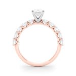 Oval Center Ring with Large Pavé Shank - Diamonds By Rothschild