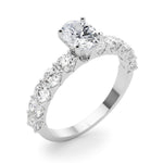 Oval Center Ring with Large Pavé Shank - Diamonds By Rothschild