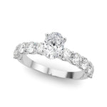 Oval Center Ring with Large Pavé Shank - Diamonds By Rothschild