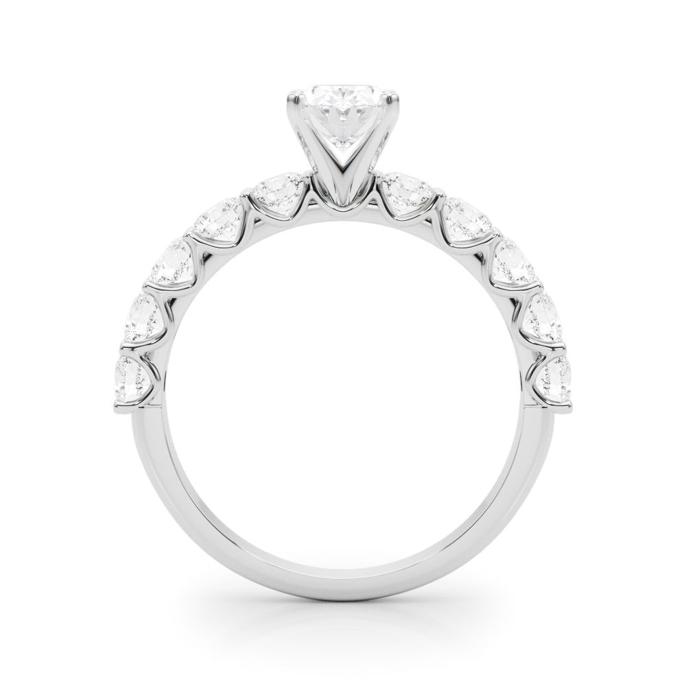 Oval Center Ring with Large Pavé Shank - Diamonds By Rothschild