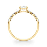Oval Center Ring with Smaller Round Stones Along the Shank - Diamonds By Rothschild