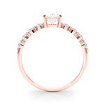 Oval Center Ring with Smaller Round Stones Along the Shank - Diamonds By Rothschild