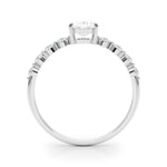 Oval Center Ring with Smaller Round Stones Along the Shank - Diamonds By Rothschild
