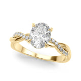 Oval Center Twisted Pave Shank Engagement Ring - Diamonds By Rothschild
