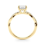Oval Center Twisted Pave Shank Engagement Ring - Diamonds By Rothschild
