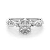 Oval Center Twisted Pave Shank Engagement Ring - Diamonds By Rothschild