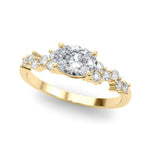 Oval Center with Smaller Side Stones Engagement Ring - Diamonds By Rothschild