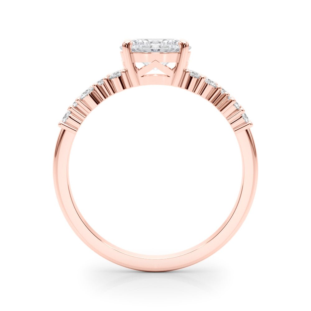 Oval Center with Smaller Side Stones Engagement Ring - Diamonds By Rothschild