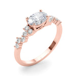 Oval Center with Smaller Side Stones Engagement Ring - Diamonds By Rothschild