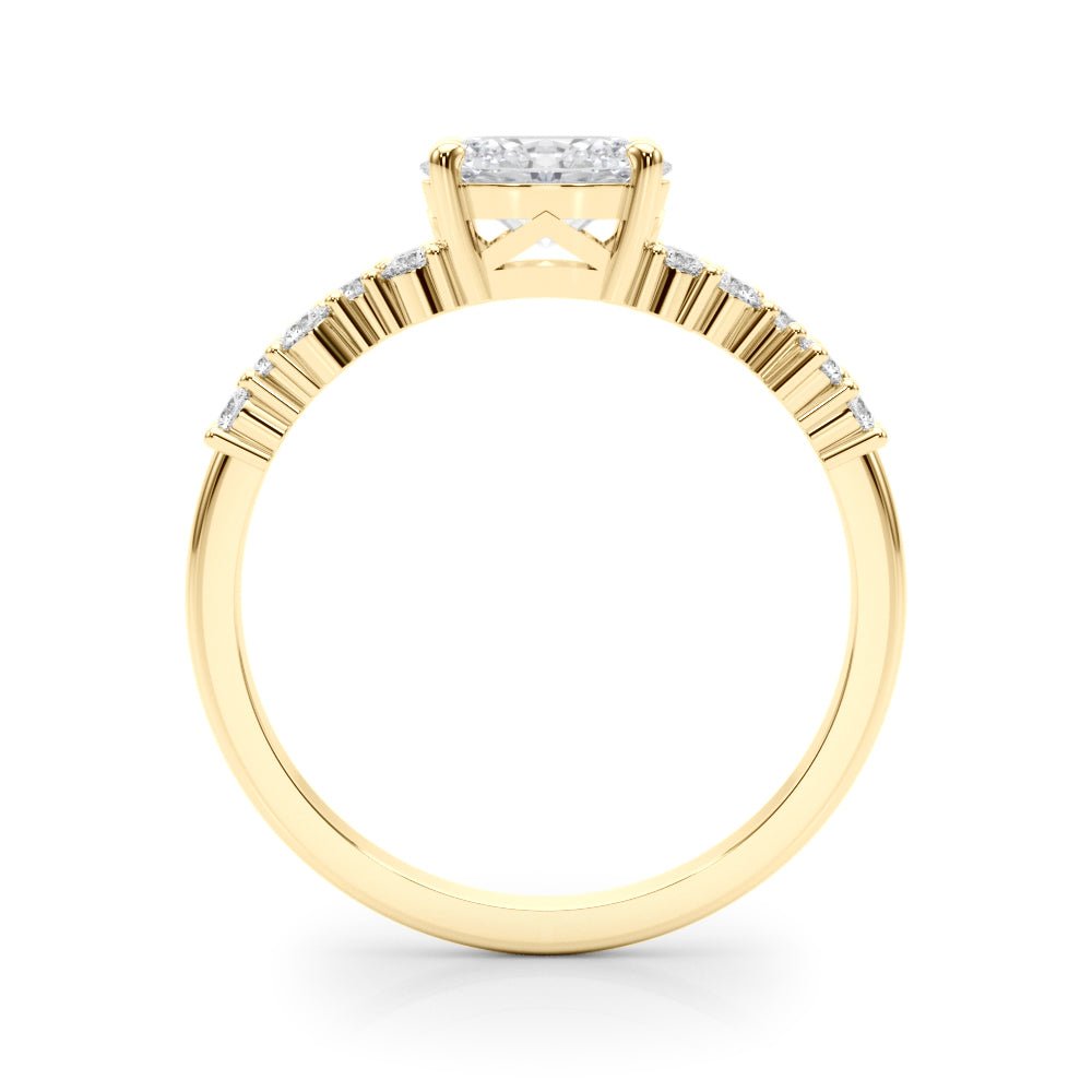 Oval Center with Smaller Side Stones Engagement Ring - Diamonds By Rothschild