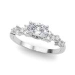 Oval Center with Smaller Side Stones Engagement Ring - Diamonds By Rothschild