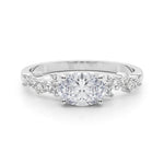 Oval Center with Smaller Side Stones Engagement Ring - Diamonds By Rothschild