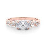 Oval Center with Smaller Side Stones Engagement Ring - Diamonds By Rothschild