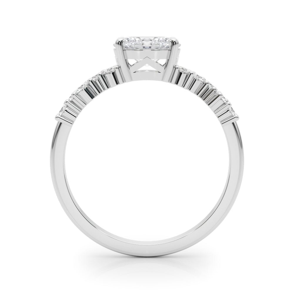 Oval Center with Smaller Side Stones Engagement Ring - Diamonds By Rothschild