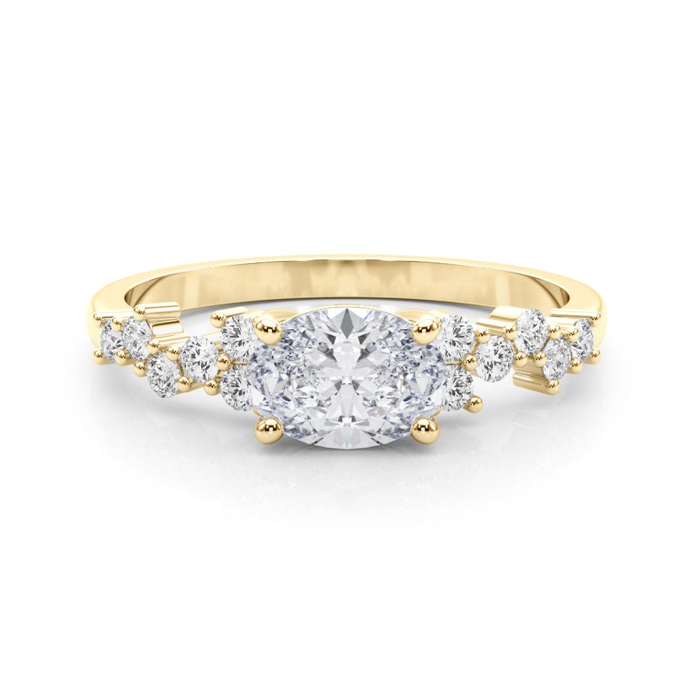 Oval Center with Smaller Side Stones Engagement Ring - Diamonds By Rothschild