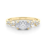 Oval Center with Smaller Side Stones Engagement Ring - Diamonds By Rothschild