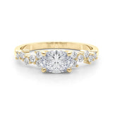 Oval Center with Smaller Side Stones Engagement Ring - Diamonds By Rothschild