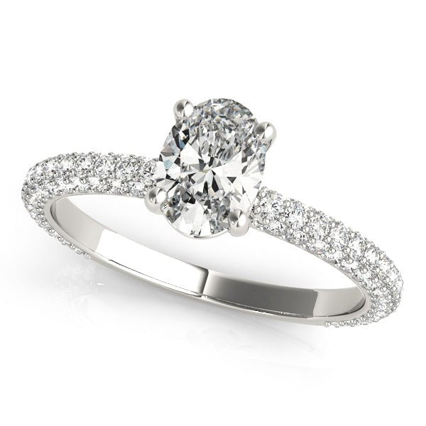 Oval Cut Pavé Engagement Ring - Diamonds By Rothschild