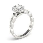 Oval Halo Ring with Braided Pavé Shank - Diamonds By Rothschild
