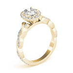 Oval Halo Ring with Braided Pavé Shank - Diamonds By Rothschild