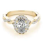 Oval Halo Ring with Braided Pavé Shank - Diamonds By Rothschild