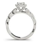 Oval Halo Ring with Braided Pavé Shank - Diamonds By Rothschild