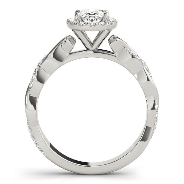 Oval Halo Ring with Braided Pavé Shank - Diamonds By Rothschild
