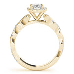 Oval Halo Ring with Braided Pavé Shank - Diamonds By Rothschild