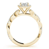 Oval Halo Ring with Braided Pavé Shank - Diamonds By Rothschild