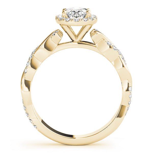 Oval Halo Ring with Braided Pavé Shank - Diamonds By Rothschild