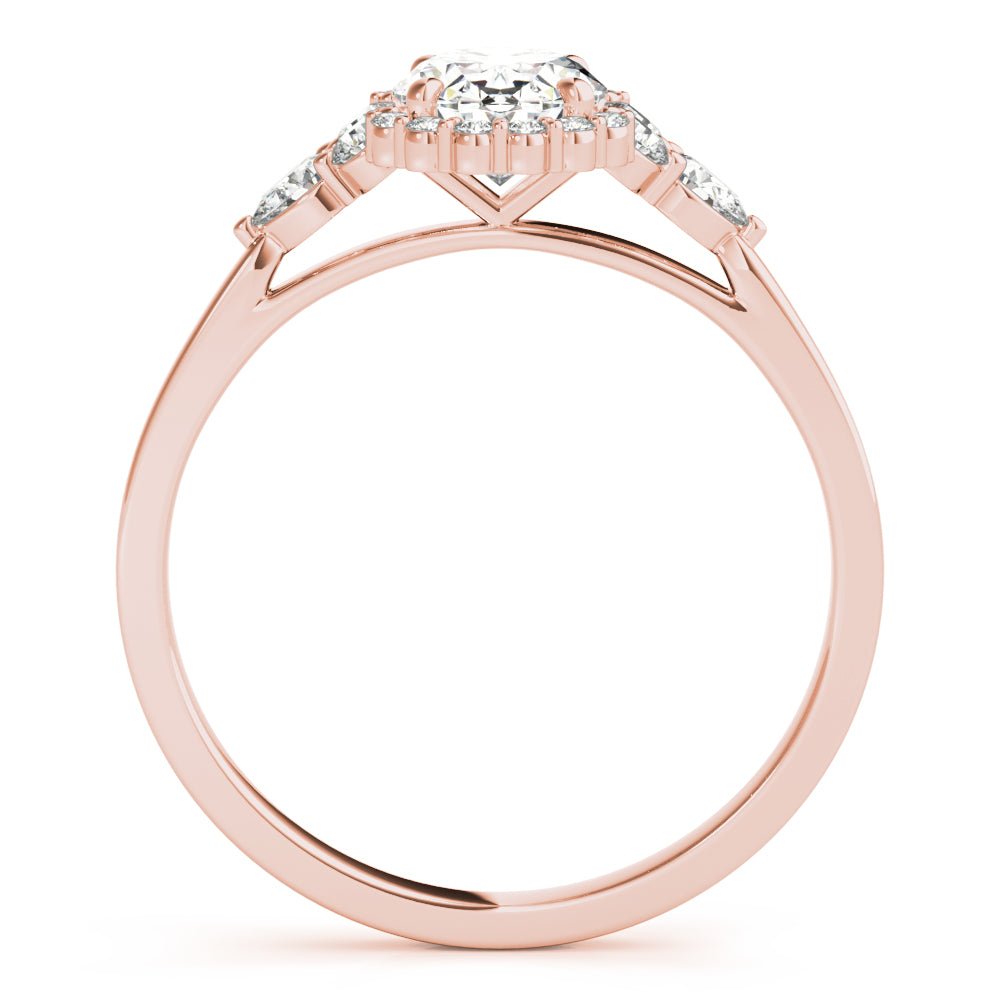 Oval Halo Side Stone Engagement Ring - Diamonds By Rothschild